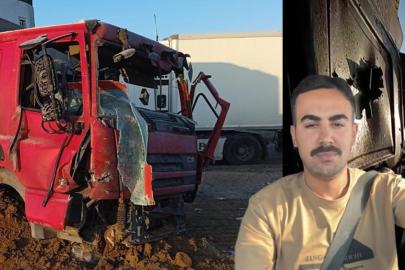 İran'da Türk TIR şoförüne mezar olan TIR görüntülendi