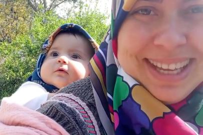 Annesi ile minik Gökçe'nin köy yaşamı, sanal medyada ilgi odağı oldu