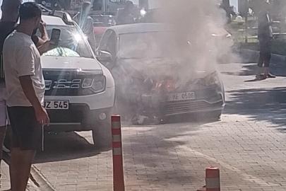 Seyir halindeki otomobil yandı