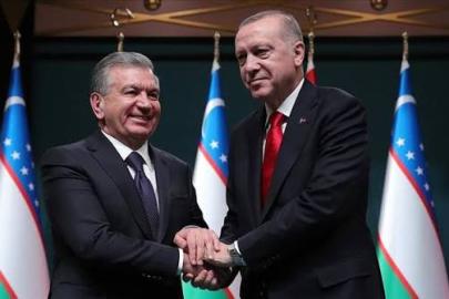 Cumhurbaşkanı Erdoğan, Özbek mevkidaşı Mirziyoyev ile görüştü